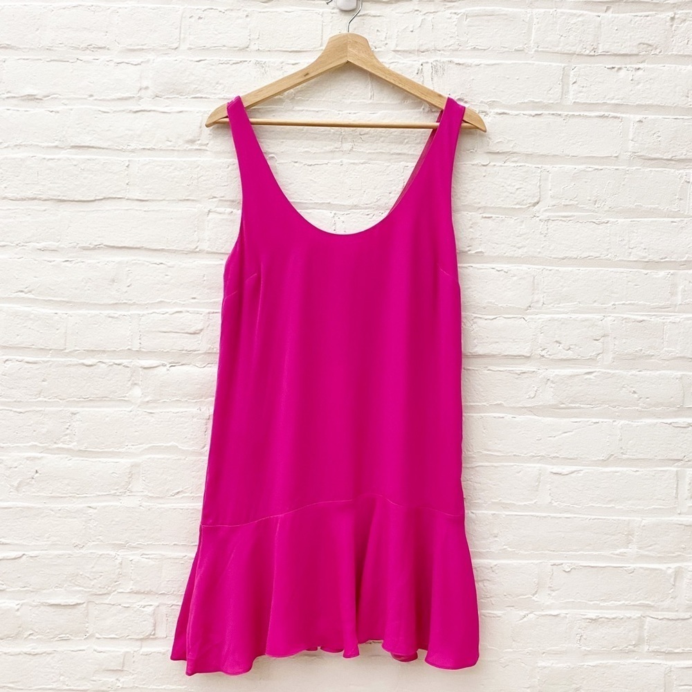 Amanda Uprichard || Soren Dress Drop Waist Mini‎ Hot Pink S NWT